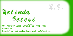 melinda vetesi business card